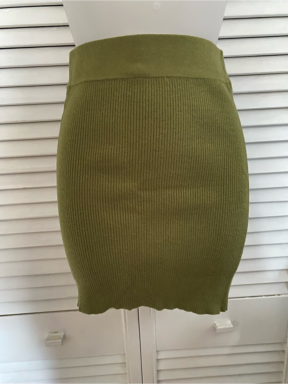 Forever 21 Olive Green Ribbed Pencil Skirt